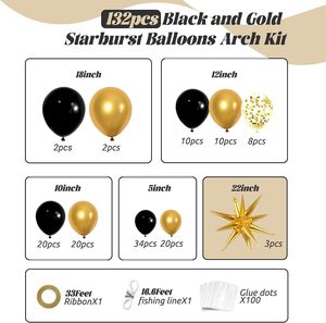 Kit d'<span class=keywords><strong>arche</strong></span> de guirlande de ballons en latex noir or pour <span class=keywords><strong>Amazon</strong></span> bricolage transfrontalier pour les décorations de fête d'<span class=keywords><strong>anniversaire</strong></span> de la Saint-Valentin d'Halloween - Product Image 4