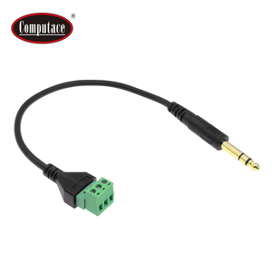 6,35mm Stereo-Stecker auf <span class=keywords><strong>3</strong></span>-polige Buchse Schraubens chutz klemmen Löt freies Audio-Adapter kabel Vergoldete Messing kontakte 28-12AWG - Product Image 2