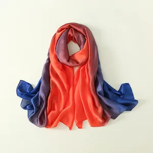 Изготовитель на заказ цифровой печатный атласный шарф с бирками с логотипом и этикеткой роскошный дизайн Саржевые шелковые шарфы для женщин