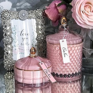 Contenant en vrac <span class=keywords><strong>de</strong></span> luxe style nordique, personnalisé, à large bouche et en <span class=keywords><strong>verre</strong></span>, texturé, pour bougie - Product Image 6