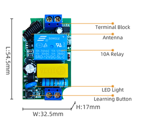 Interrupteur <span class=keywords><strong>à</strong></span> <span class=keywords><strong>distance</strong></span> 433 MHz haute puissance 1 canal AC220V pour éclairages de maison intelligente et portes de garage avec <span class=keywords><strong>distance</strong></span> de transmission de 1000 m - Product Image 2