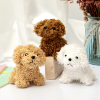 Adorable Peluche Chiot Brodé Réaliste avec Fonction Anti-Stress, Tissu Polyester Ultra Doux pour Enfants, Décoration Maison, Cadeau