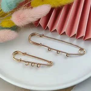 Safety Pins Brooch Blank Base Brooch 50/70mm Pins 3 Rings Jewelry Pin for Jewelry Making Supplies Accessory