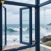 Ventana Abatible de Aluminio Moderna Resistente a Huracanes, Apertura Exterior, Certificación NOA de Miami-Dade, Calificada por Energy Star para Casas Costeras