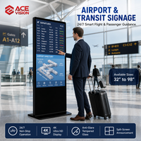 ACEVISION Mesin Iklan Digital Interaktif Layar Sentuh LCD Vertikal untuk Signage Digital Dalam Ruangan Kustom