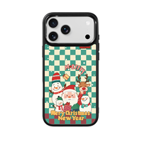 Coque de téléphone AG Feeling Black Edge avec dorure Noël Famille pour iPhone 17, 17 Pro Max, 16 Pro, 15, 15 Pro Max, 15 Pro, 14 Pro Max – Coque magnétique