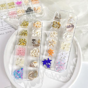 Diamantes de imitación de uñas de cristal colorido 3D Ocean Shell <span class=keywords><strong>Star</strong></span> Beach Charm Materiales de resina natural para decoración de uñas - Product Image 4
