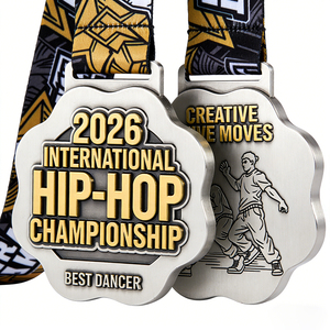 Medaglia Metallica Personalizzata, Incisione Personalizzata, Medaglie Sportive in Metallo per Canto, <span class=keywords><strong>Hip</strong></span>-<span class=keywords><strong>Hop</strong></span>, <span class=keywords><strong>Rap</strong></span> e Danza - Product Image 1