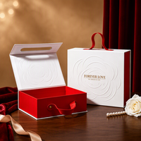 Boîte d'emballage cadeau haut de gamme personnalisable en carton gris en forme de livre avec dorure à chaud et fermeture magnétique pour bijoux