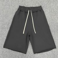 Sweat-shirt à capuche pour homme 100% coton lourd, ensemble décontracté vintage en molleton français avec fermeture éclair et short