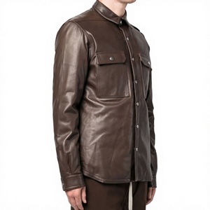 Camisas de Cuero con Botones para Hombre, Tallas Grandes, Invierno, Alta Calidad, Cómodas, Diseño Transpirable, Venta al Por Mayor - Product Image 2