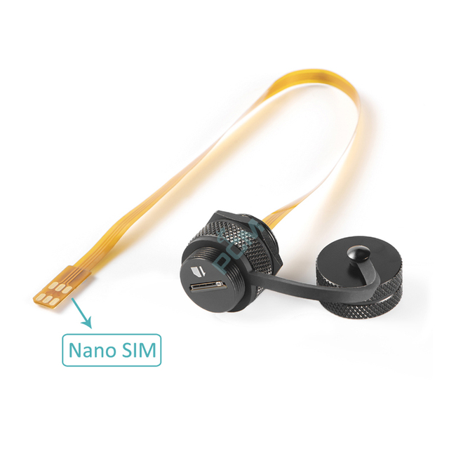 Outdoor Nano SIM Card Slot Extender IP67 Waterproof Nano SIM Extension Cable for Cabinet Chassis Case Frame Envelope