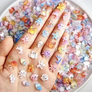 30 Piezas de Decoraciones de Uñas de Resina con Múltiples Estilos: Lindos Pulpos, Conchas, Estrellas de Mar y Delfines Luminosos de Dibujos Animados con Ojos Grandes para DIY - Product Image 5