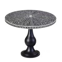 Table à manger ronde vintage en bois massif de style français pour 6 personnes, idéale pour hôtel, restaurant, villa, appartement, bureau, usage domestique