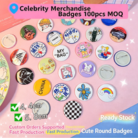 Badge en fer blanc personnalisé avec logo imprimé, en gros, fabricant OEM pour cadeaux scolaires à bas prix