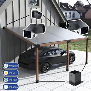 Bộ khung đỡ mái hiên bằng thép không gỉ màu đen, bán chạy, tùy chỉnh, kích thước 4x4, 6x6, 8x8, nhà sản xuất bộ khung đỡ - Product Image 5