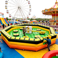 Jeu gonflable commercial Meltdown, jeu gonflable Wipeout, équipement de divertissement extérieur Meltdown