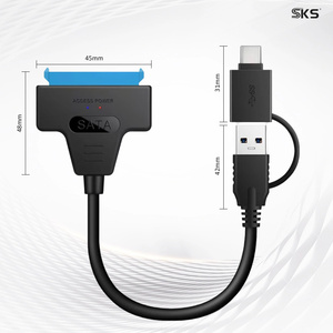 Cable Adaptador USB 3.0 Tipo A a Tipo C a SATA III de 6 Gbps y 3 A para Carga Rápida, para Disco Duro de <span class=keywords><strong>2</strong></span>,5'', SSD, Computadora e Impresora - Product Image 3