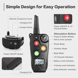 Venta al por mayor fácil-operación Beep <span class=keywords><strong>Shock</strong></span> Vibración Collar de entrenamiento para perros con control remoto automático Anti ladridos para perros - Product Image 4