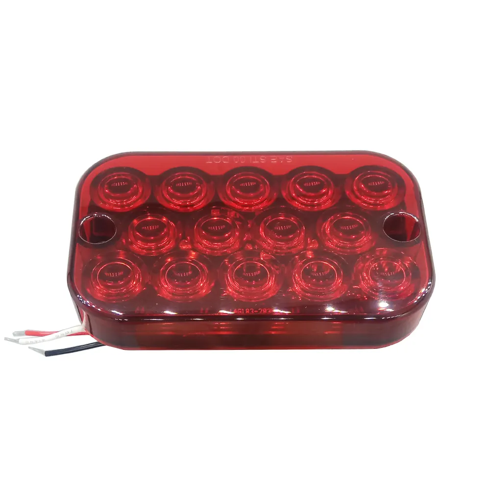 Dot-luz trasera led para remolque de camión, luz roja rectangular de 12 voltios y 5 pulgadas