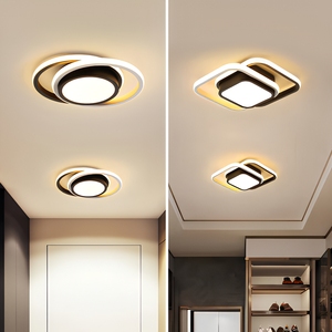 Plafonnier LED moderne et minimaliste, carré ou rond, en acrylique, petite lampe d'allée, noir ou <span class=keywords><strong>blanc</strong></span>, montage encastré pour couloir, hall, balcon - Product Image 4