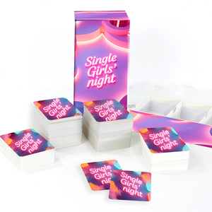 Tùy chỉnh 350GSM bóng nghệ thuật màu hồng giấy Girls' đêm thẻ trò chơi gia đình cặp vợ chồng bạn bè 'câu hỏi trả lời in thẻ chơi - Product Image 3