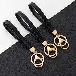 PD178 Porte-clés voiture créatif Dernières DIY PU cuir et métal corde sac pendentif accessoires promotionnels mousquetons - Product Image 3