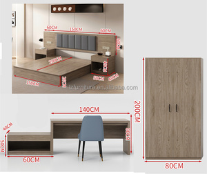 Affordable Hotel Japanese Style Tatami <b>Bed</b> Set Wood <b>Frame</b> Low <b>Platform</b> Twin <b>Beds</b> with Soft Headboard for 3 Star Hotel - Product Image 6