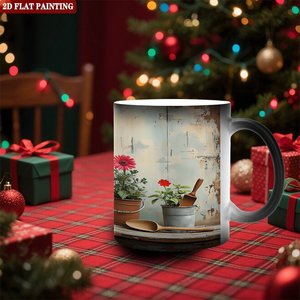 <b>Ceramic</b> <b>Mug</b> 11oz Frosted Black Heat Sensitive Art Customization Gift Cup - Product Image 2