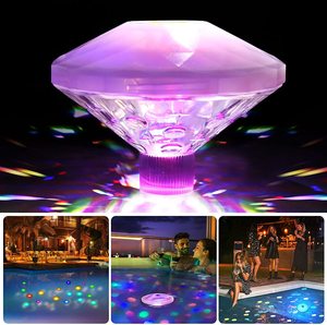 Moderno nuevo creativo colorido flotante diamante noche luces inteligente ABS Material agua proyección LED piscina luces remoto - Product Image 1