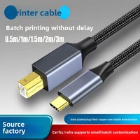 Câble de données pour imprimante Type-C vers USB-A en cuivre avec conducteur en cuivre nu pour ordinateur portable et clavier