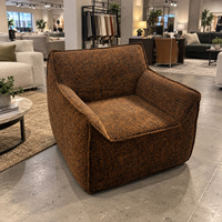 Fauteuil simple compressé sans structure, entièrement en mousse, avec accoudoirs larges, emballé sous vide, sans cadre, pour salon