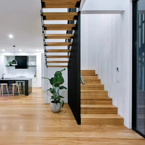Escalera Recta <span class=keywords><strong>de</strong></span> Alta Gama Prefabricada en Acero y <span class=keywords><strong>Madera</strong></span> <span class=keywords><strong>para</strong></span> <span class=keywords><strong>Diseño</strong></span> <span class=keywords><strong>de</strong></span> <span class=keywords><strong>Interiores</strong></span> <span class=keywords><strong>de</strong></span> Villas - Product Image 1