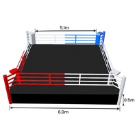 Ring de boxe surélevé personnalisé, structure en acier robuste, escalier portable pour salle de sport, MMA, Sanda, lutte, arène d'entraînement