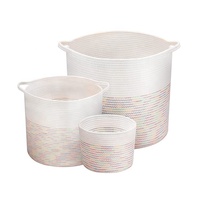 Panier de rangement pliable écologique et tendance pour articles divers, cosmétiques, panier à linge en corde de coton tressée pour armoire