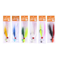 Umpan Pancing Bucktail Jig 14g untuk Air Asin dan Air Tawar, Umpan Buatan dengan Kepala Timbal untuk Memancing Ikan Bass dan Pike