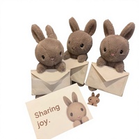 Peluche Lapin Postier Mignon en Polyester JC Britannique avec Enveloppe et Lettre d'Amour pour la Saint-Valentin
