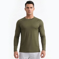 Pull technique léger à manches longues en coton tricoté pour homme, coupe ajustée, avec logo personnalisé, idéal pour le quotidien et les trajets