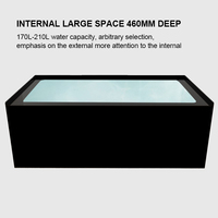Baignoire acrylique rectangulaire noire de qualité commerciale de 150cm avec tablier à jupe profonde-Commandes en gros d'hôtel et de spa