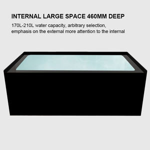 <span class=keywords><strong>Baignoire</strong></span> acrylique rectangulaire noire de qualité commerciale de 150cm avec <span class=keywords><strong>tablier</strong></span> à jupe profonde-Commandes en gros d'hôtel et de spa - Product Image 3