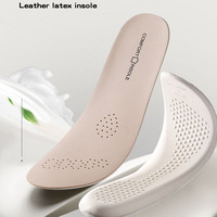 Semelles intérieures en latex épaissies de longue durée en cuir de vachette véritable super doux en peau de mouton respirant absorbant les chocs