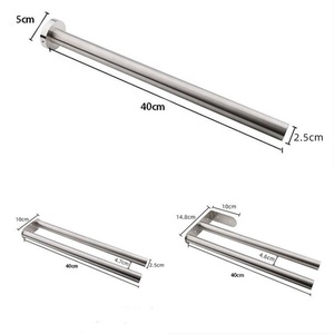YOTO <span class=keywords><strong>Moderno</strong></span> Portasciugamani Doppio da Parete in Acciaio Inox 40cm, Tubo Circolare per Hotel, <span class=keywords><strong>Porta</strong></span> Carta Igienica, Accessori Bagno - Product Image 6
