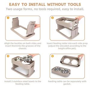 Köpekler için 2025 yeni ayarlanabilir yükseklik çift kaseler koruma servikal omurga yükseltilmiş köpek paslanmaz çelik Logo ile iki kaseler - Product Image 4