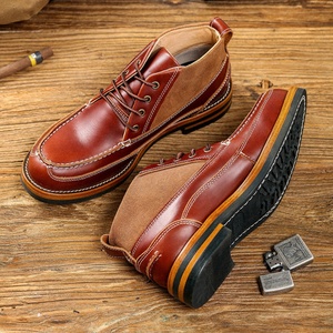 Botas de Trabajo de Cuero Genuino para Hombre, Estilo Retro, de Alta Calidad, para Invierno, con Suelas de Cuero Natural Hechas a Mano - Product Image 4