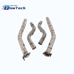 Kit de Downpipe Droit en Acier Inoxydable T304 avec Bouclier Thermique pour Jaguar F-Type 3.0T V6 Supercharged - Product Image 1