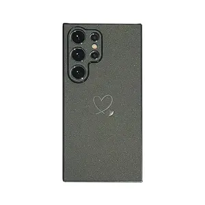 Étui de téléphone anti-empreintes digitales en cuir pailleté de luxe pour Samsung Galaxy S24 S23 S22 S21 Ultra Plus coque arrière antichoc