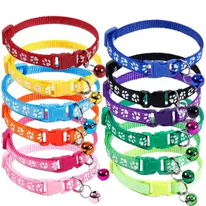 Multi-Color PVC Pet Collar Ring for Cats and Dogs Adjustable Small Size with Bell Buckled Ribbons Decoration