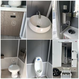 Remorque de toilettes mobiles portables ZZKNOWN pour la location en plein air | Remorque de salle de bain de luxe avec disposition séparée pour hommes et femmes - Product Image 6