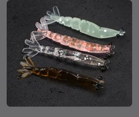Nouveau lot de 20 leurres de pêche crevettes 4cm 0.4g à immersion totale, imitation crevette cristalline pour poissons d'eau salée et pêche en mer