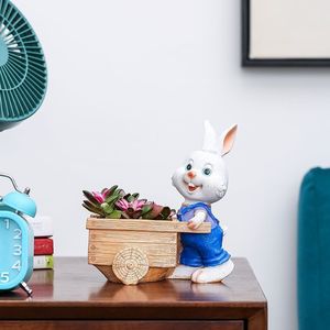 Pot de fleurs créatif en résine en forme de petit animal, style dessin animé coréen, lapin mignon, pour plantes succulentes et vertes, super mignon pour la table - Product Image 3